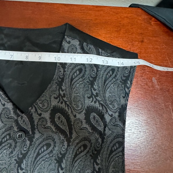 Vintage Reversible Black & Grey Houndstooth and Paisley Suit Vest - Picture 7 of 9
